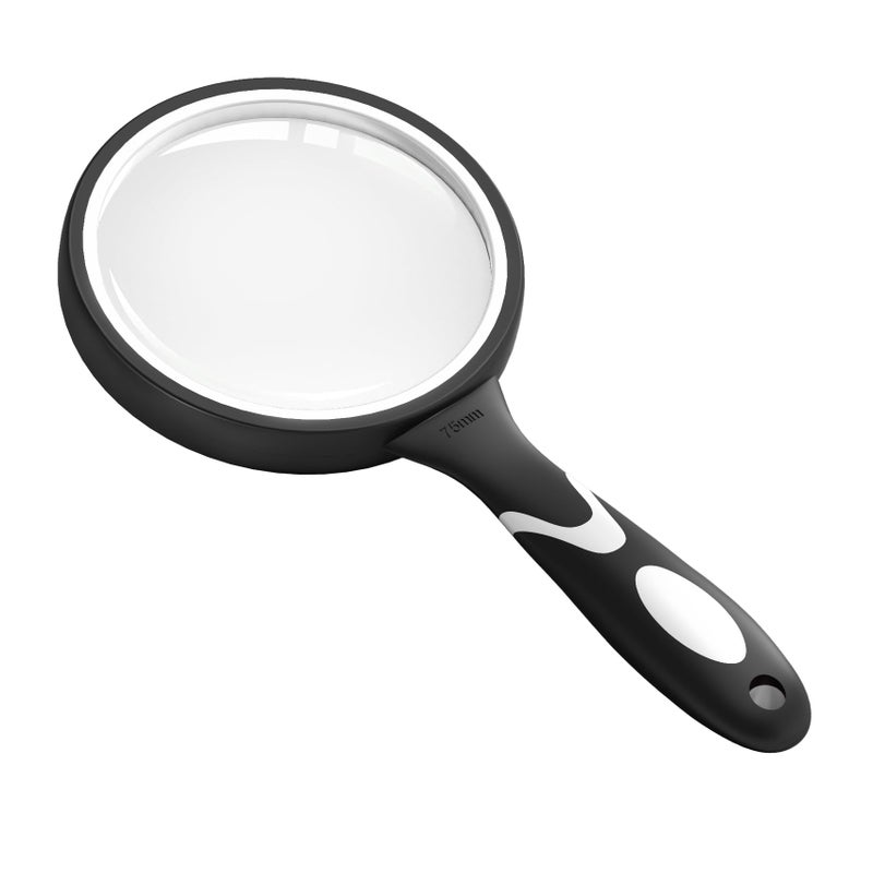 Faumsut Large Magnifying Glass, 10X Magnifying Glasses for Reading Hobbies Applied to Science Books Hobby Observation Premium Soft Hand Shank Magnifier for Seniors - Image 1